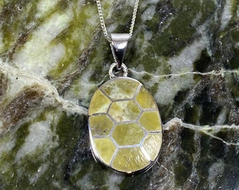 Connemara Marble Stone Set Sterling Silver Pendant.