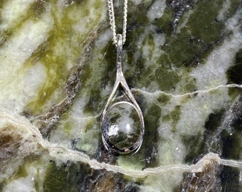 Connemara Marble Stone Set Sterling Silver Pendant.