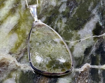 Connemara Marble Stone Set Sterling Silver Pendant.