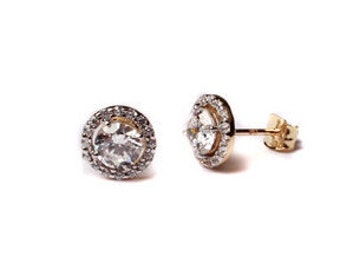 9ct Yellow Gold Cz Earrings