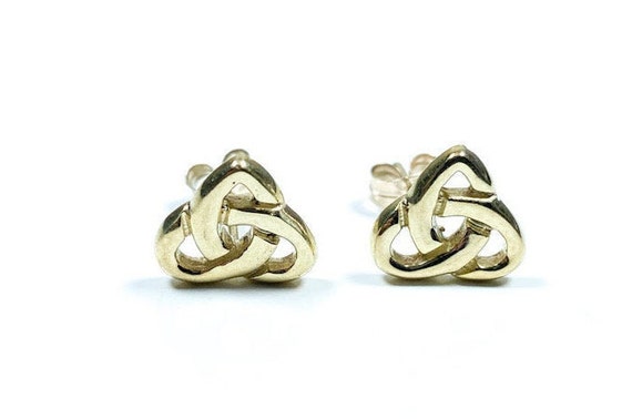 Orecchini A Perno Oro 9kt Con Nodo Celtico Trin | Oro Giallo O Rosa | Gioielli Fatti A Mano Nel Regno Unito | Confezione Regalo Inclusa - 6