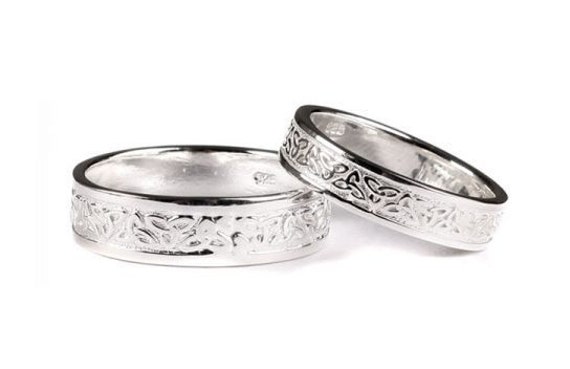 Anello Fede Nuziale In Argento Sterling Con Nodo Celtico - Senza Pietre