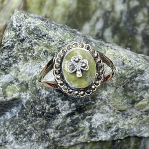Connemara Marble Stone Set Sterling Silver Ring.