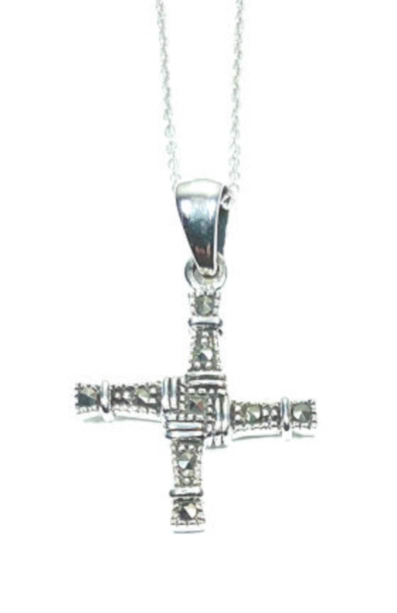 St Bridget\u2019s Marcasite Silver Cross