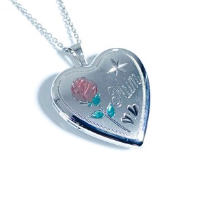 Silver Heart Design Mum Locket