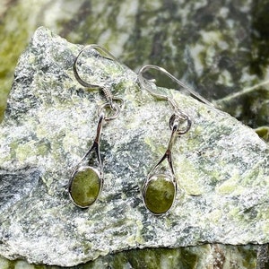 Connemara Marble Stone Set Silver Earrings