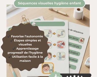 Visual Hygiene Routine Autism ADHD Child | Handwashing Teeth Brushing Cards | Self-Care Pictograms ASD Bathroom PDF