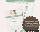 Cahier Motricité Fine PDF avec Pictogrammes | Activités Autonomie Enfant TSA TDAH Maternelle | Consignes Visuelles | 30 activités