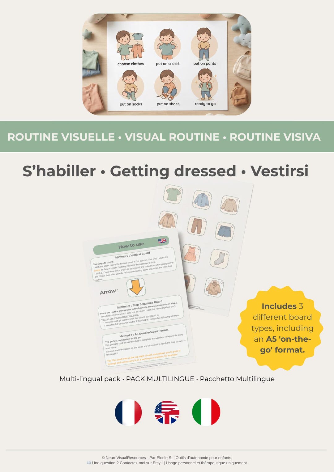 Getting Dressed Visual Routine for Autistic Children | Printable Pecs ...