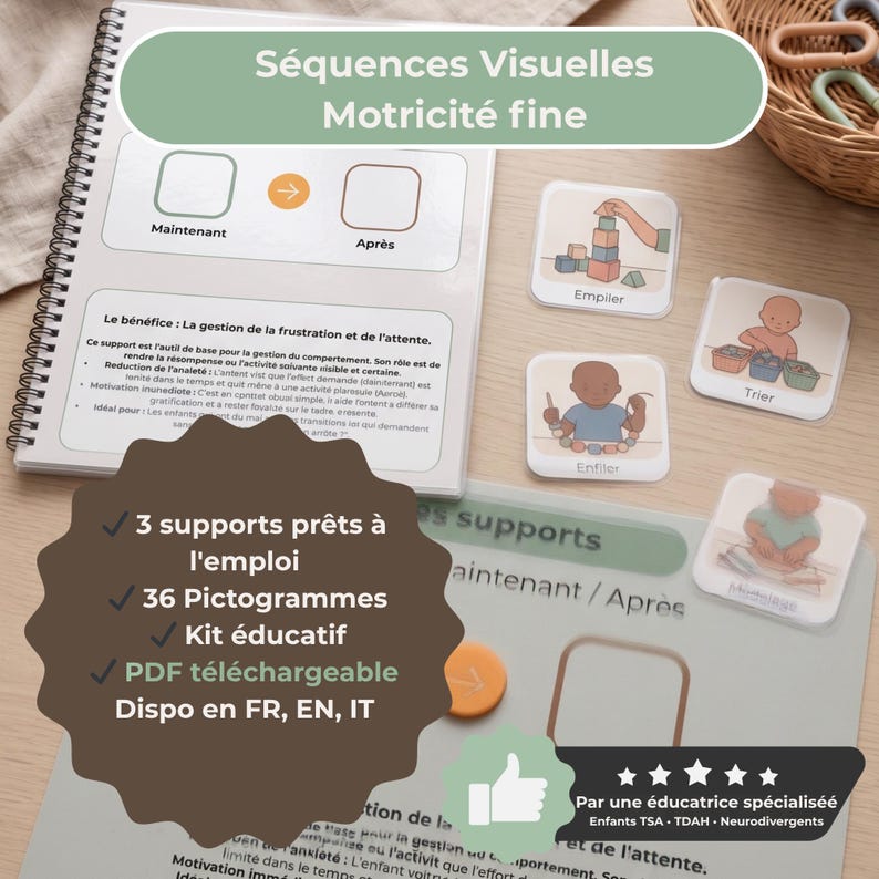 Fine Motor Skills Visual Routine - 36 Pictograms for Autism, ADHD ...