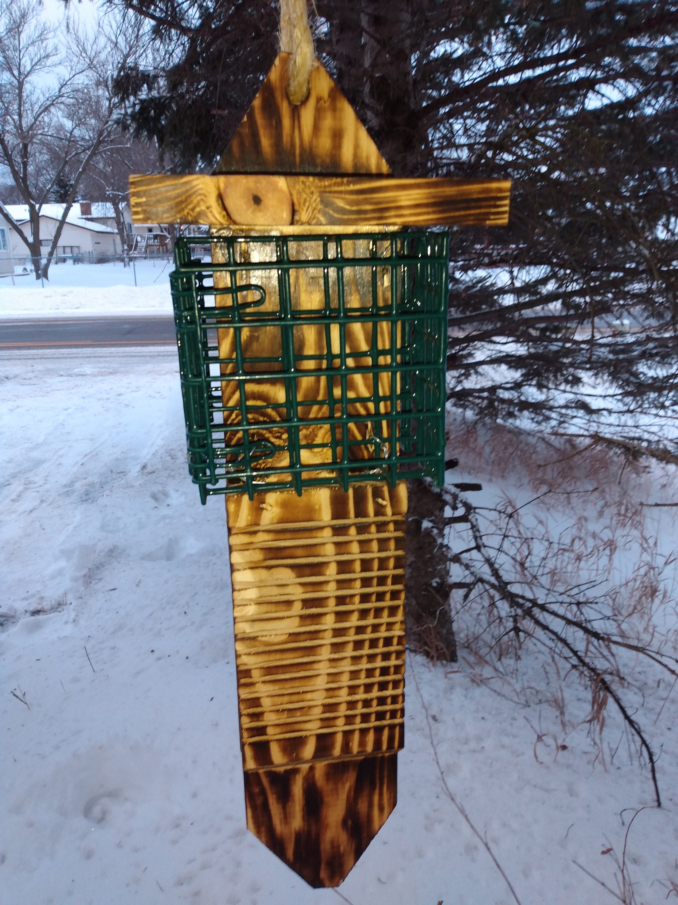 New Dual Sided Pileated Woodpecker Suet Feeder With Tail Prop Etsy