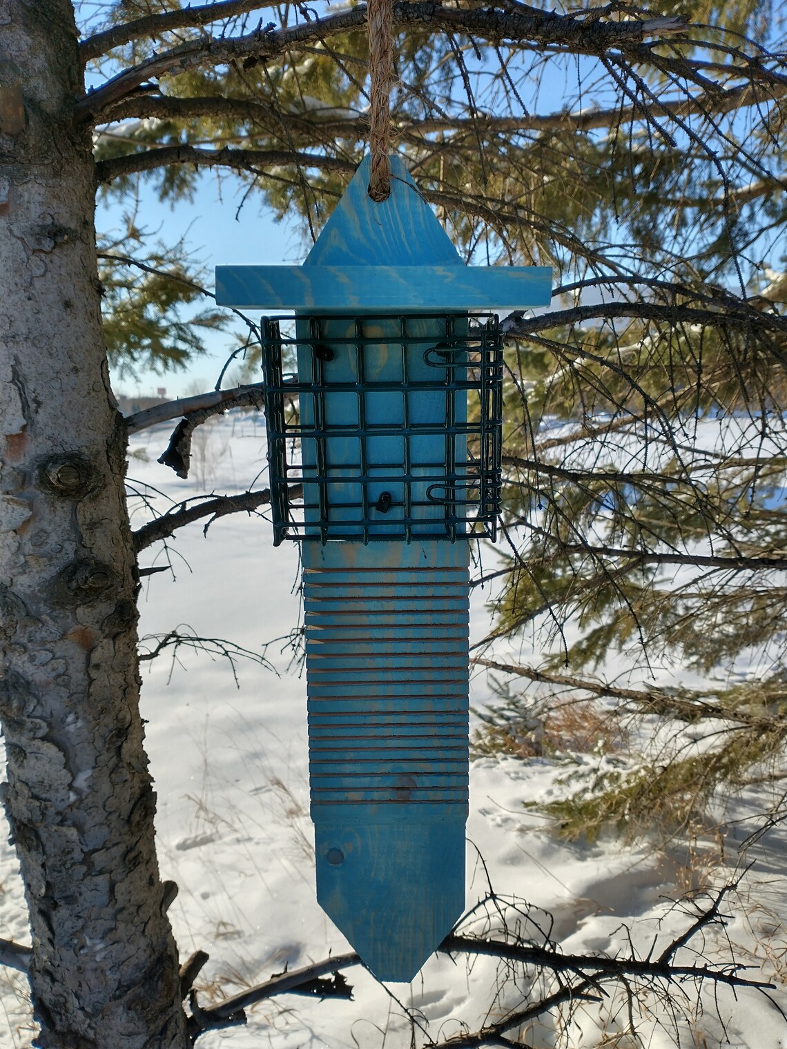 New Single Sided Pileated Woodpecker Suet Feeder With Tail Etsy
