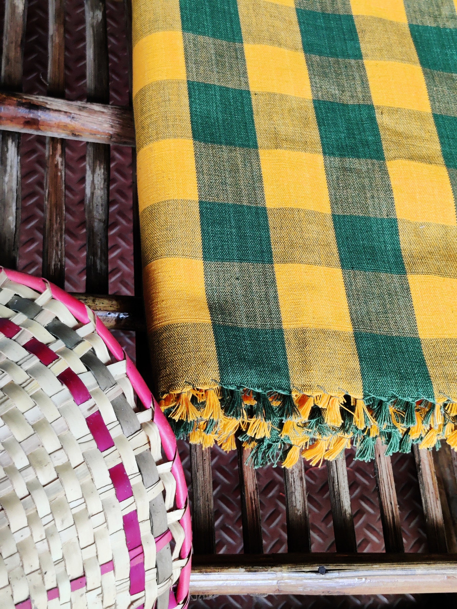 Handloom Checked Pure Cotton Double Bedsheets Etsy