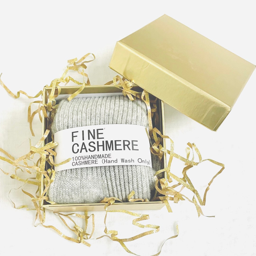 Cashmere Bed Socks Gift Box Grey Socks Gift for Her Etsy UK