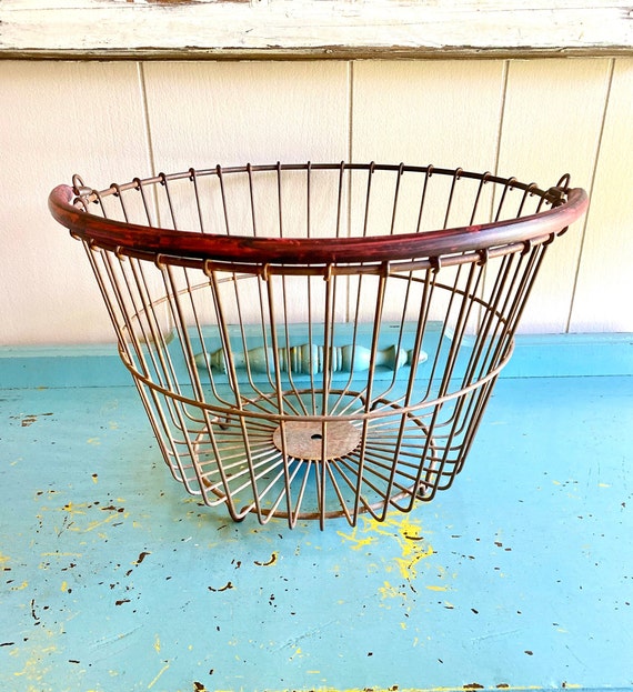 Vintage Large Metal Basket Etsy