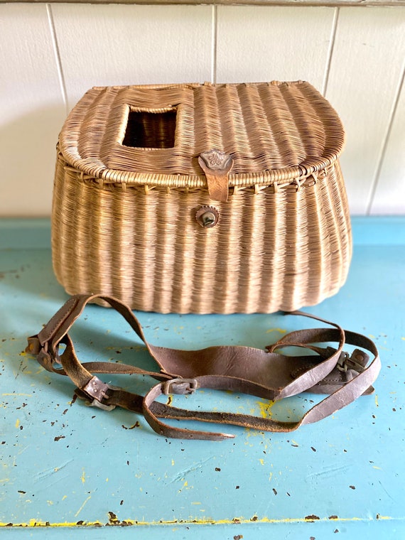 Antique Fishing Creel Basket 