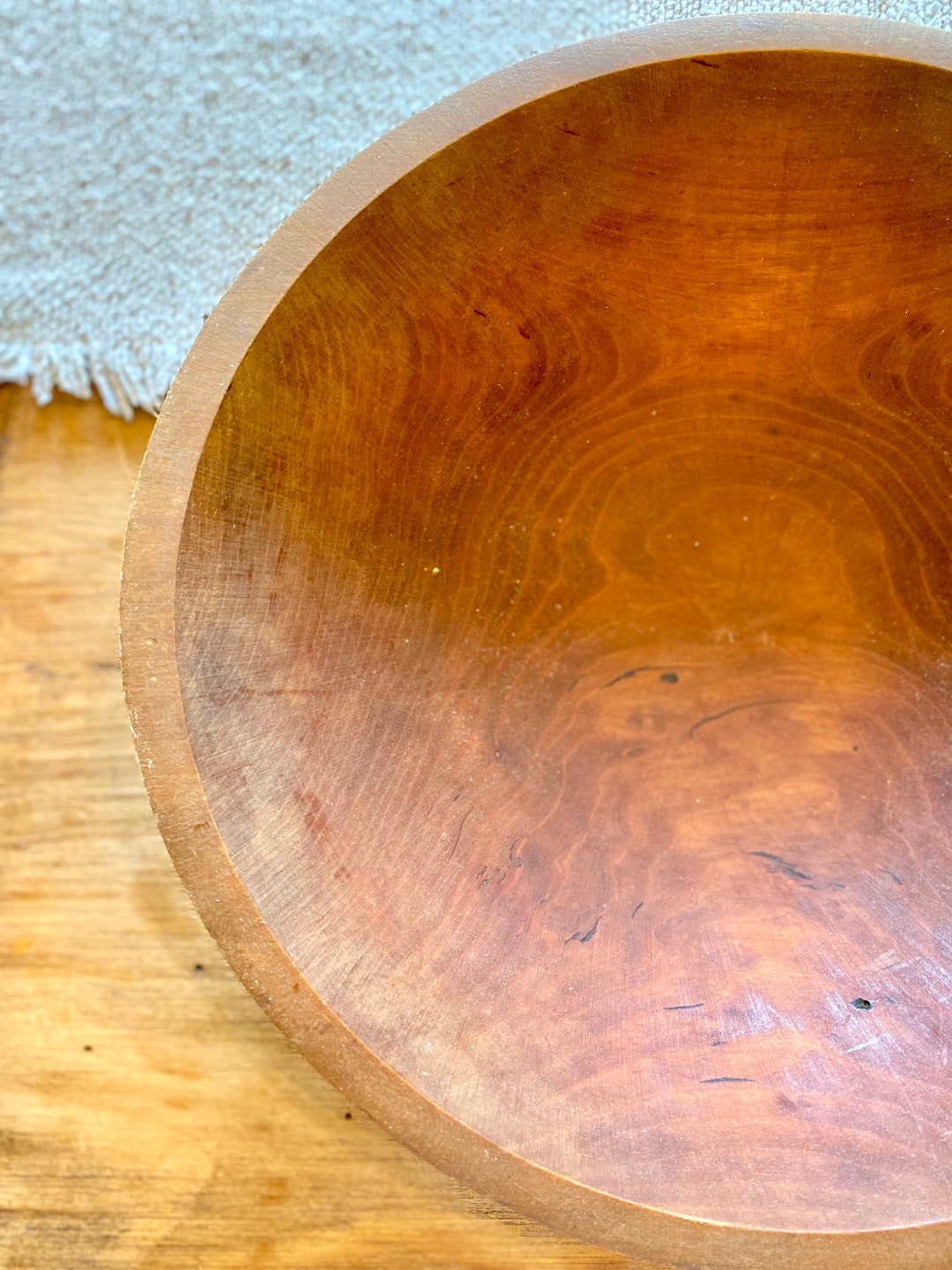Vintage Large Wooden Bowl Etsy