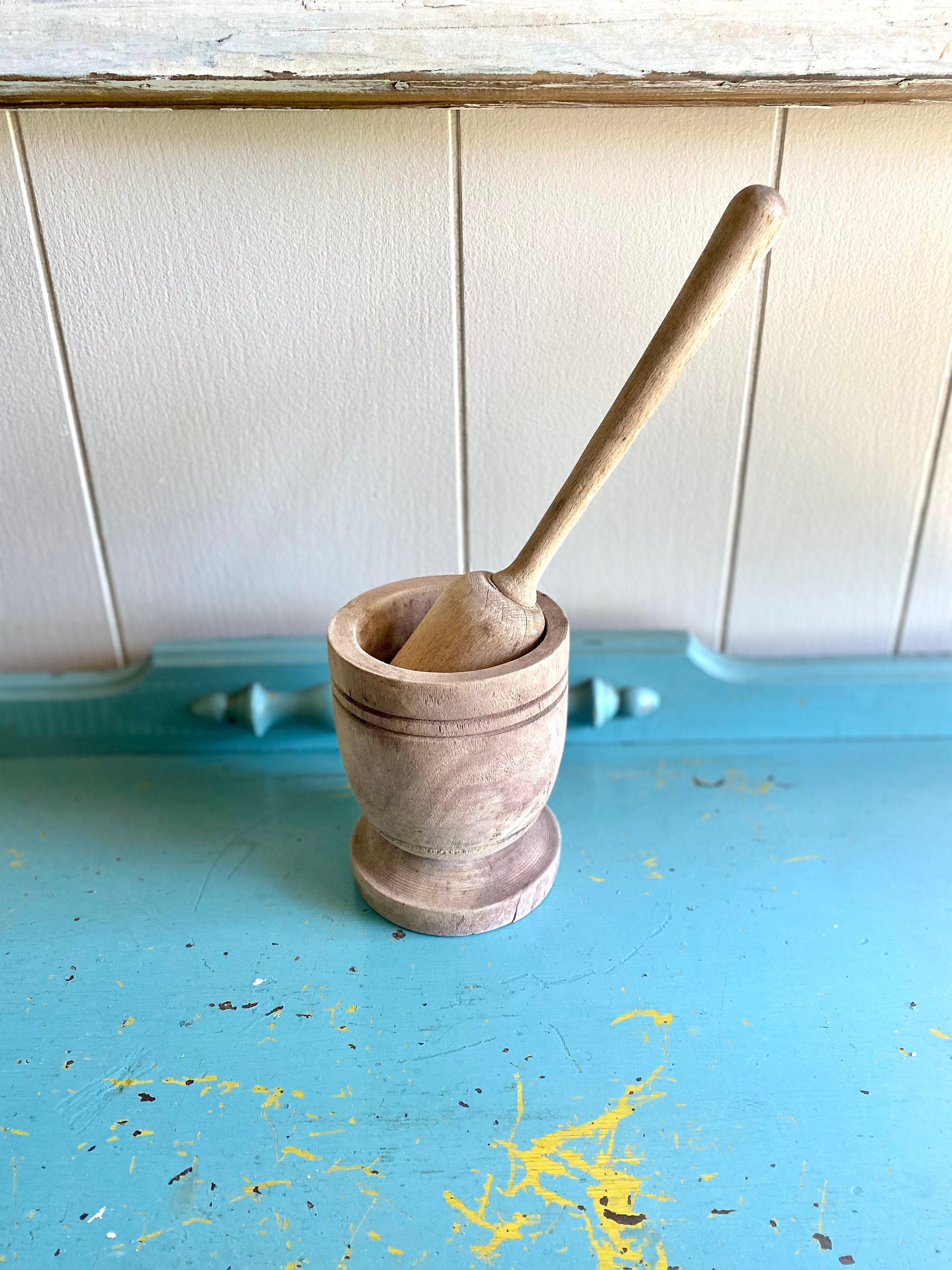Antique | Wooden Mortar & Pestle