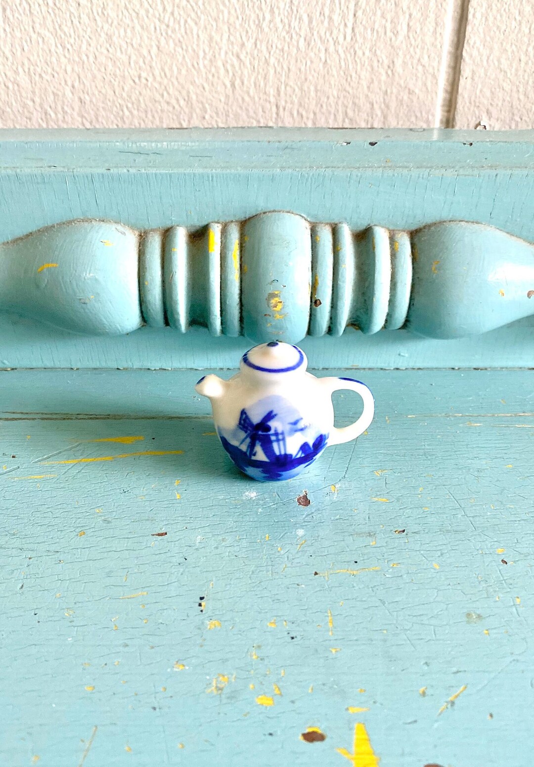 Vintage Miniature Delft Tea Pot Etsy
