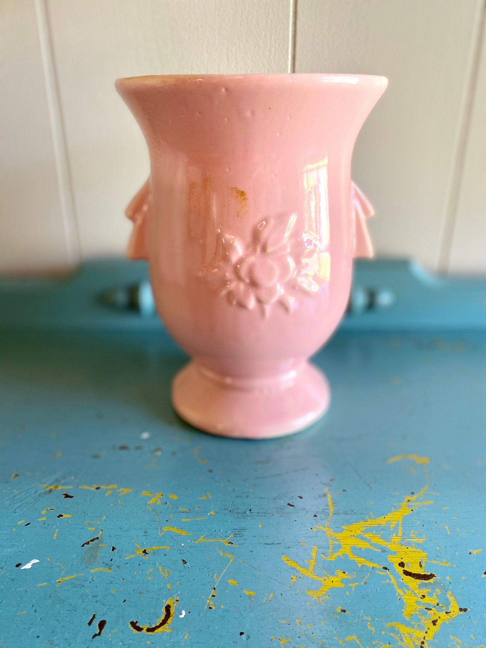 Antique Mccoy Large Pink Vase Etsy
