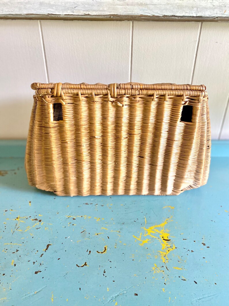 Antique Fishing Creel Basket Etsy