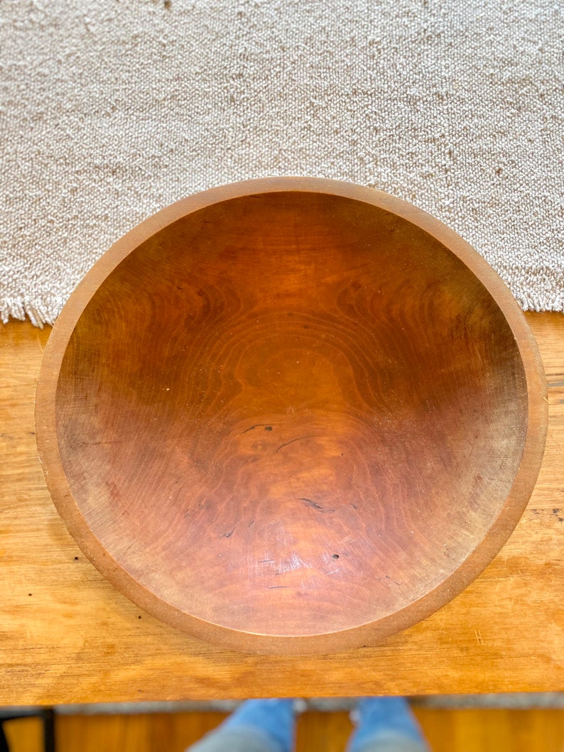 Vintage Large Wooden Bowl Etsy