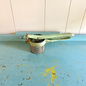 Vintage | Green Metal Potato Ricer