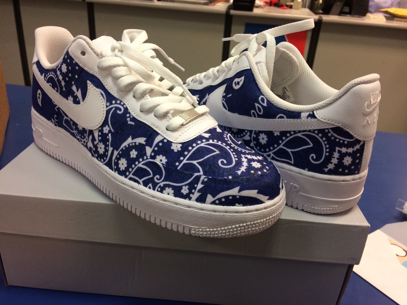nike af1 blue paisley