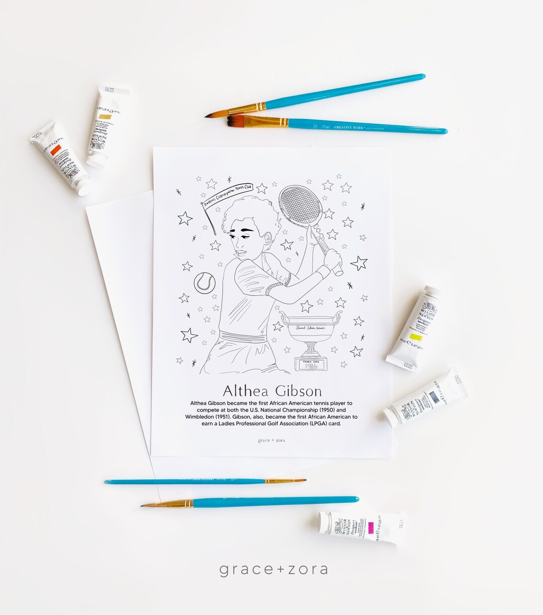 Althea Gibson Coloring Page Black - Il 1080xN.3551817825 Tjm7 