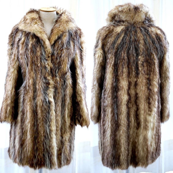 Fox fur coat, Long women's fur coat, Real fur coat, vintage fur coat, minimalist outerwear, full length winter overcoat, gift for her