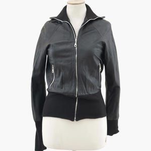 Y2k black leather jacket. Genuine leather black coat. Leather suit  jacket, Classic black leather jacket, black minimal outerwear large coat