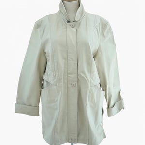 Vintage Nappa Leather Jacket in Off White for Women | Real Leather Coat with Embroidered Design | Single Breasted Genuine Leather Blazer