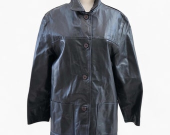 Women Black Oversize Bomber Lambskin Soft Real Leather Jacket, Sheepskin Leather, |Women’s Casual Wear Genuine Leather Jacket, Gift for Her