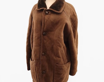 Abrigo de piel de oveja unisex de los años 90, abrigo de piel de cordero auténtica, abrigo de piel de oveja, abrigo de piel de cordero, chaqueta bomber, abrigo de piel auténtica, regalo