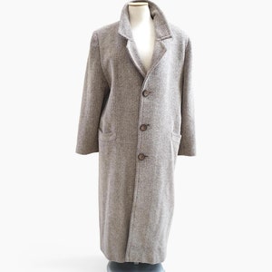 Gabardina de lana hecha a medida, abrigo de lana de tweed vintage para hombre, abrigo de invierno con forro cálido, abrigo de cuadros raglán de botonadura sencilla de gran tamaño para mujer