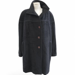 Handmade alpaca coat women, long black wool trench coat, vintage single breasted alpaca coat, Winter oversized coat Autumn winter outerwear