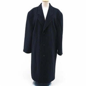 80&#39;s Gray pure wool tailored coat, Vintage long coat men, Warm lined winter overcoat, Single-breasted raglan coat vintage clothing Gift idea