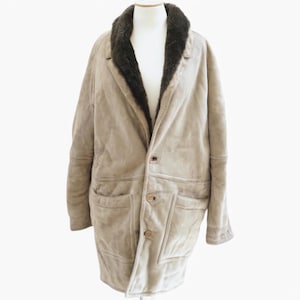 Suede lamb leather coat, Vintage Shearling Coat - Real leather sheepskin lambskin sherpa coat shearling, bomber jacket,  genuine fur coat