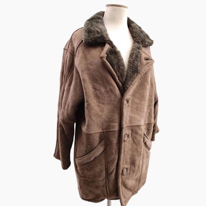 90s shearling coat unisex Real leather sheepskin lambskin sherpa coat shearling lamb leather coat, bomber jacket,  genuine fur coat, gift