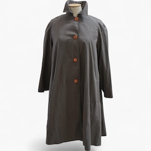 90&#39;s trench coat in gray. Vintage long coat women, Long oversized spring overcoat, Single-breasted raglan coat womens vintage clothing Gift