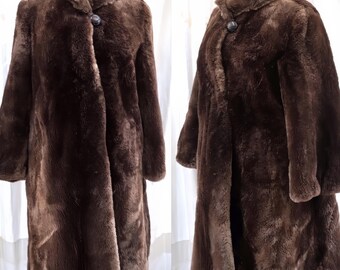 Saga Mink Brown Fur Coat, Mink Fur Coat, Long Fur Coat, Brown Mink 