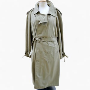 Belted Light Khaki Trench, Raglan long coat women, vintage men trench coat, men trench jacket long spring coat y2k minimalist coat gift XL