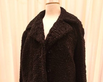 Luxury Fur Coat. Astrakhan Coat. Burning Man Fur Coat. Long Women Coat. Black Fur Coat. Vintage Black Shearling. Luxury fur gift for women