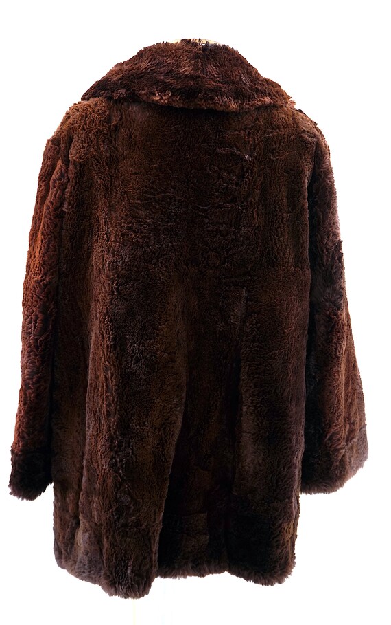 Vintage Brown Real Fur Coat. Long Teddy Jacket. O… - image 6