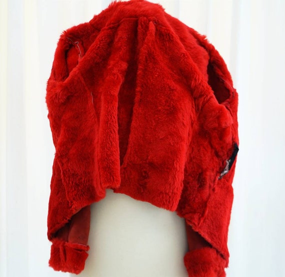 GALLOTTI Red Shearling Jacket. Real Sheepskin Coa… - image 7