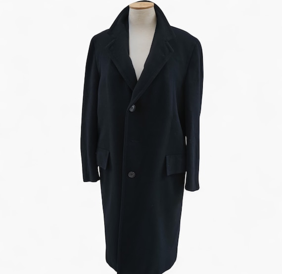 ARNYS PARIS Black Bespoke Coat. 60's French Haute Couture Black