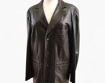 Salvatore Ferragamo ブラック テーラードジャケット 38 Salvatore Ferragamo Black Leather Jacket Men's Vintage