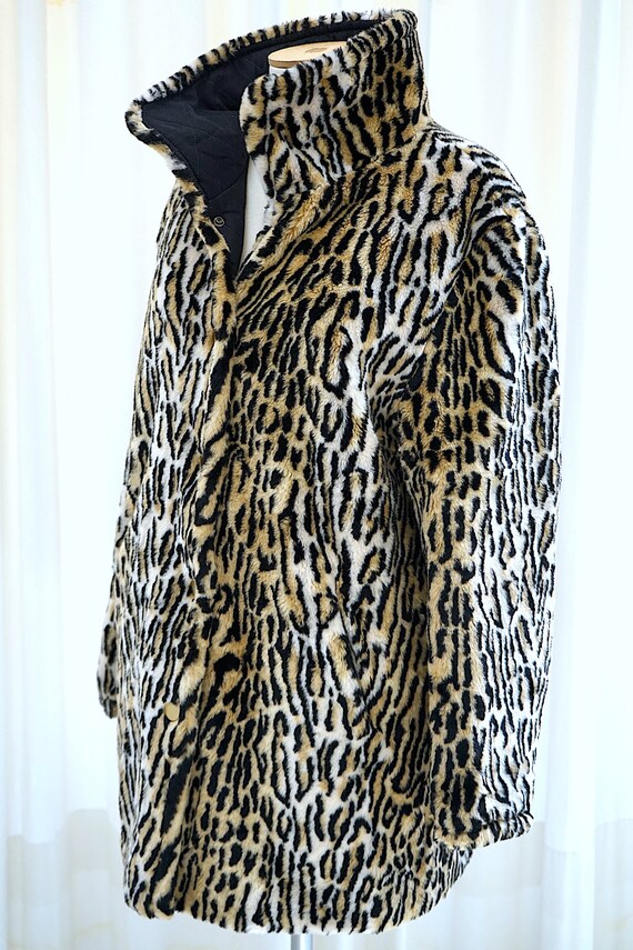 Vintage faux leopard fur. Animal print winter coa… - image 4