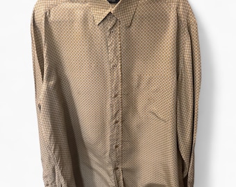 Christian Dior 100% Silk Vintage Shirt | 90's Designer Blouse Gold