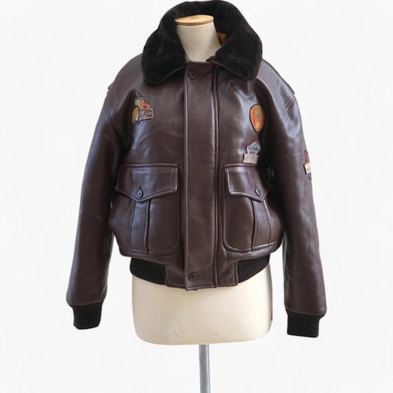 Herren B3 Raf Vintage Sherling Jacke Mantel Kunstfell